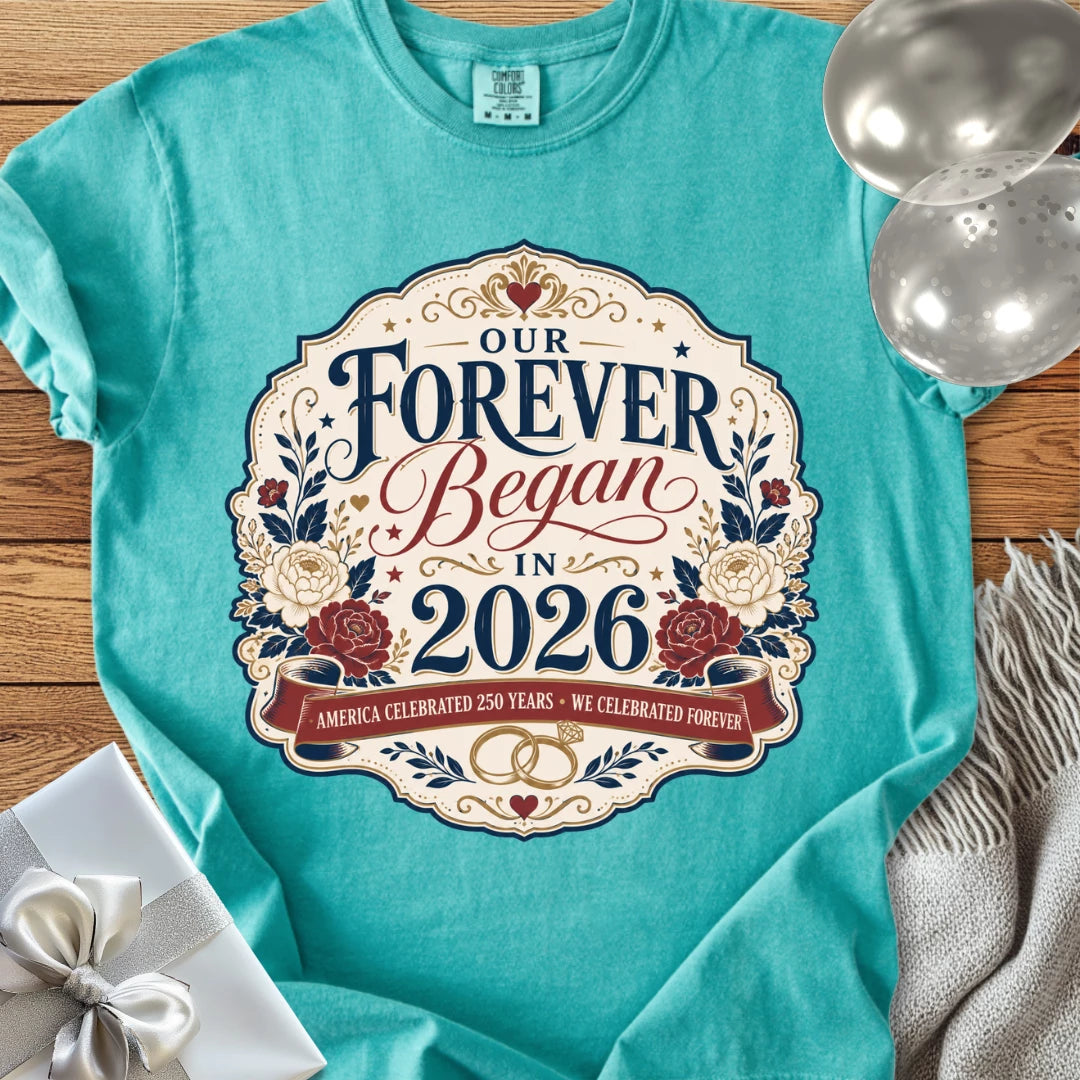 America Celebrated 250 Years, We Celebrated Forever, 2026 - Premium America 250 Wedding T-Shirt