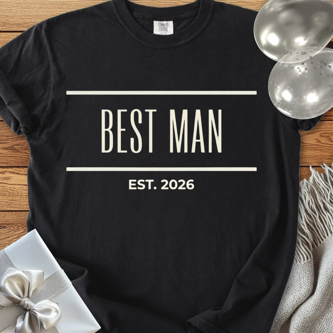 Best Man, Est. 2026 - Premium Wedding T-Shirt
