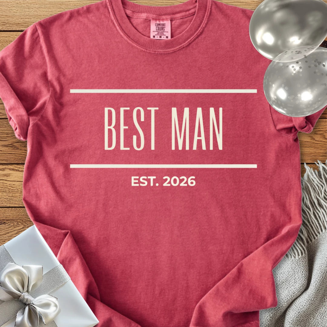 Best Man, Est. 2026 - Premium Wedding T-Shirt