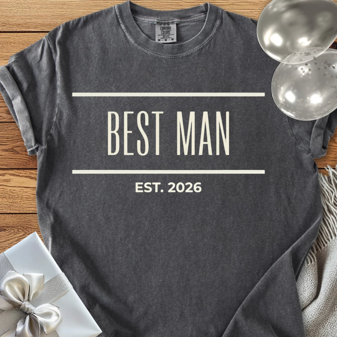 Best Man, Est. 2026 - Premium Wedding T-Shirt