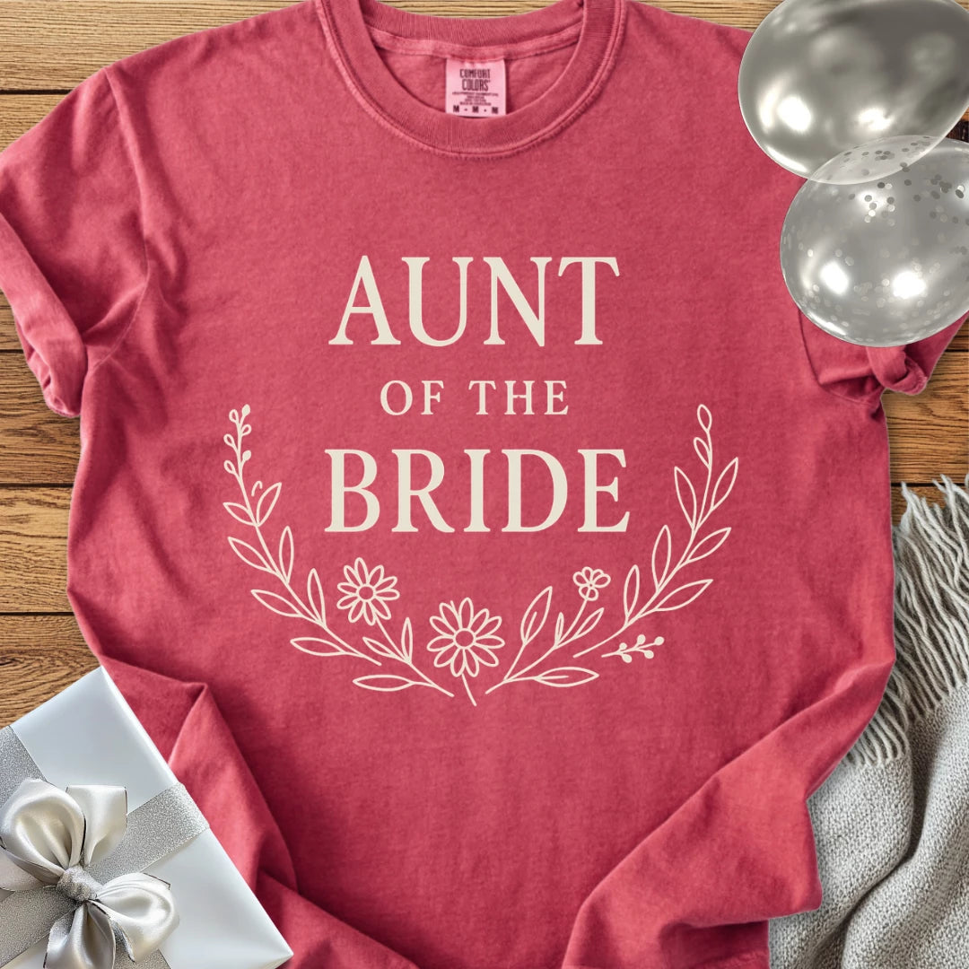 Aunt of the Bride - Premium Bloom Bridal Party T-Shirt