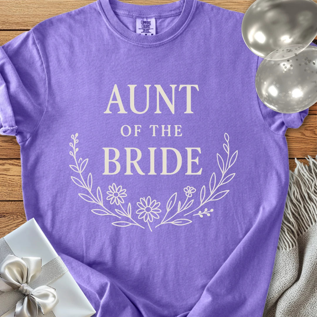Aunt of the Bride - Premium Bloom Bridal Party T-Shirt