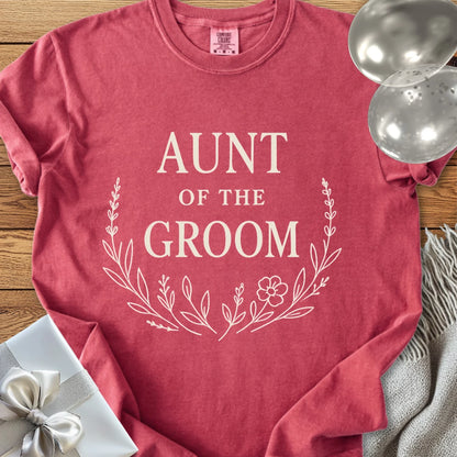Aunt of the Groom - Premium Bloom Bridal Party T-Shirt