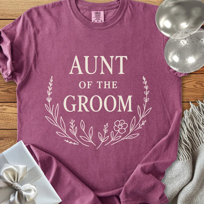 Aunt of the Groom - Premium Bloom Bridal Party T-Shirt
