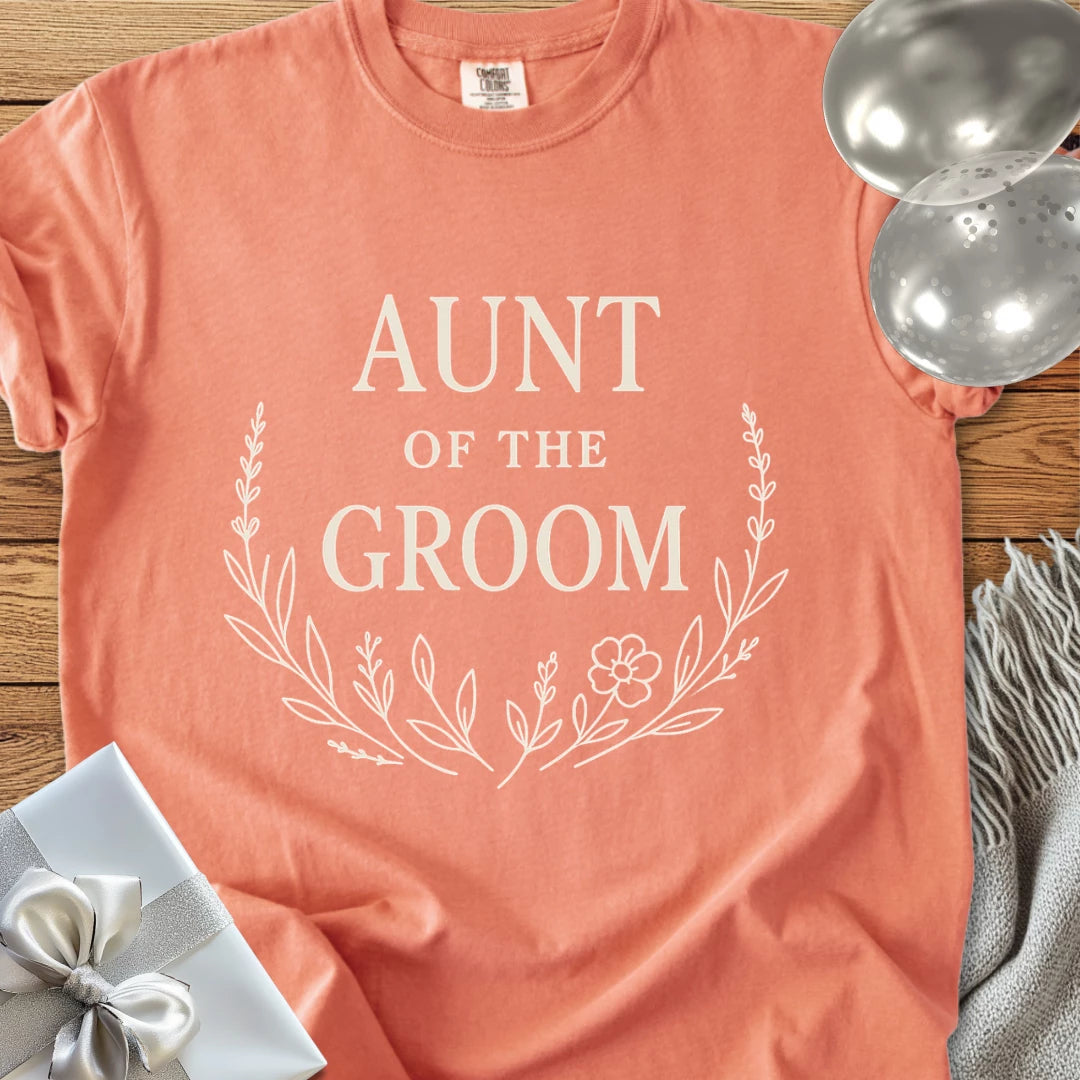 Aunt of the Groom - Premium Bloom Bridal Party T-Shirt