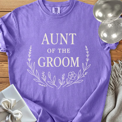 Aunt of the Groom - Premium Bloom Bridal Party T-Shirt