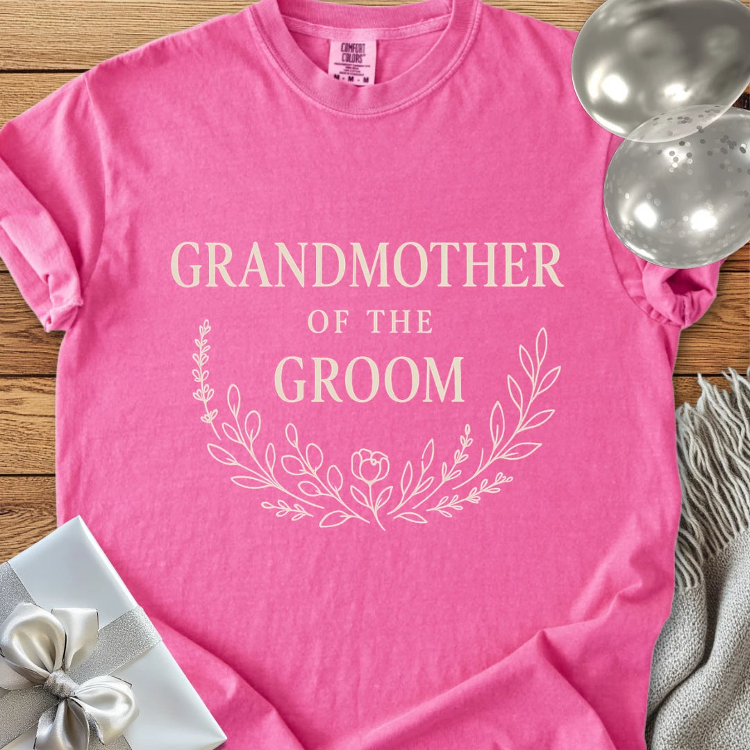 Grandmother of the Groom - Premium Bloom Bridal Party T-Shirt