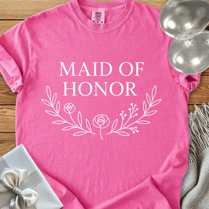 Maid of Honor - Premium Bloom Bridal Party T-Shirt