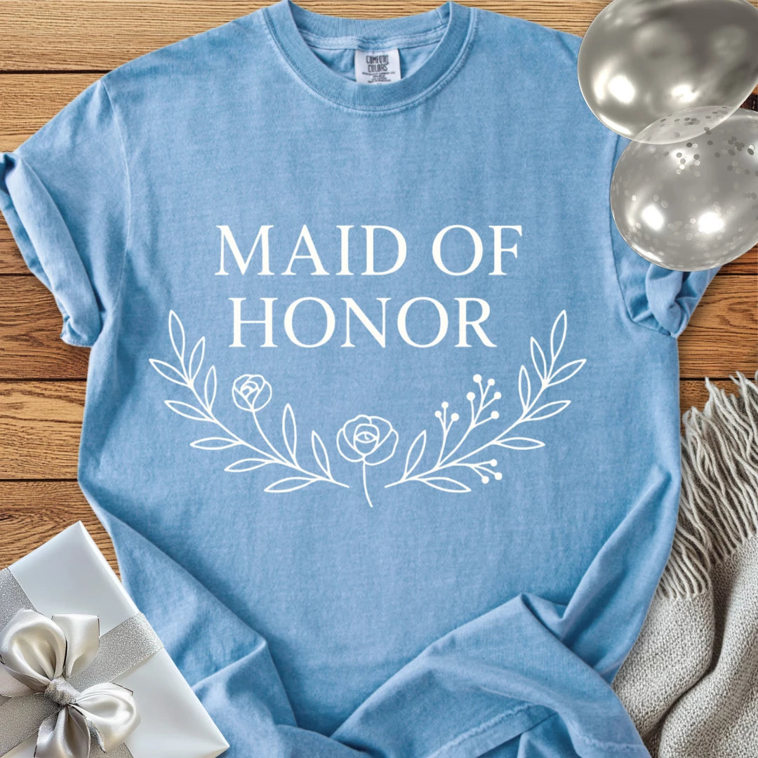 Maid of Honor - Premium Bloom Bridal Party T-Shirt