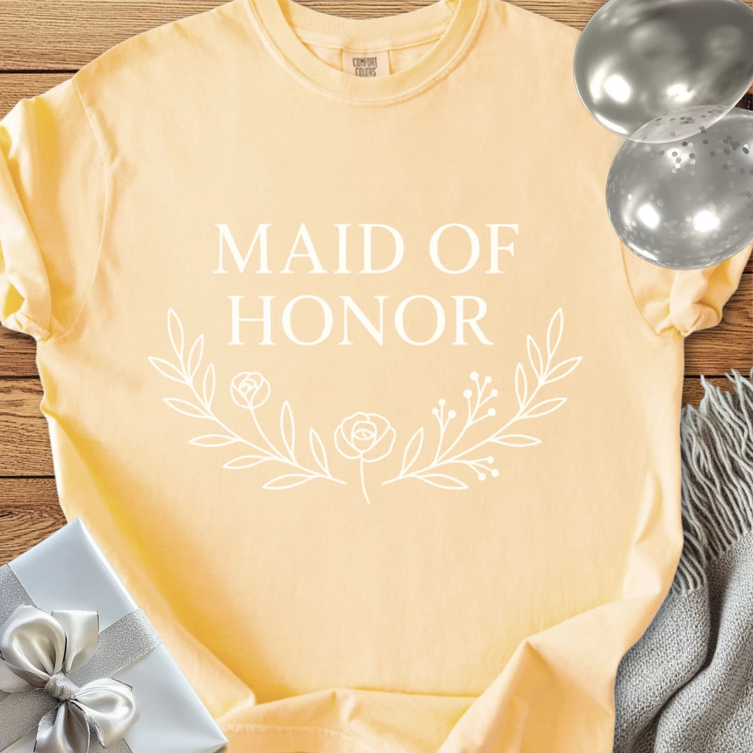 Maid of Honor - Premium Bloom Bridal Party T-Shirt