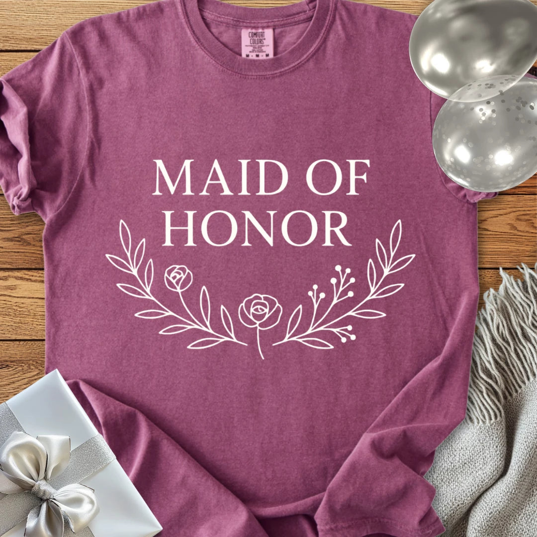 Maid of Honor - Premium Bloom Bridal Party T-Shirt