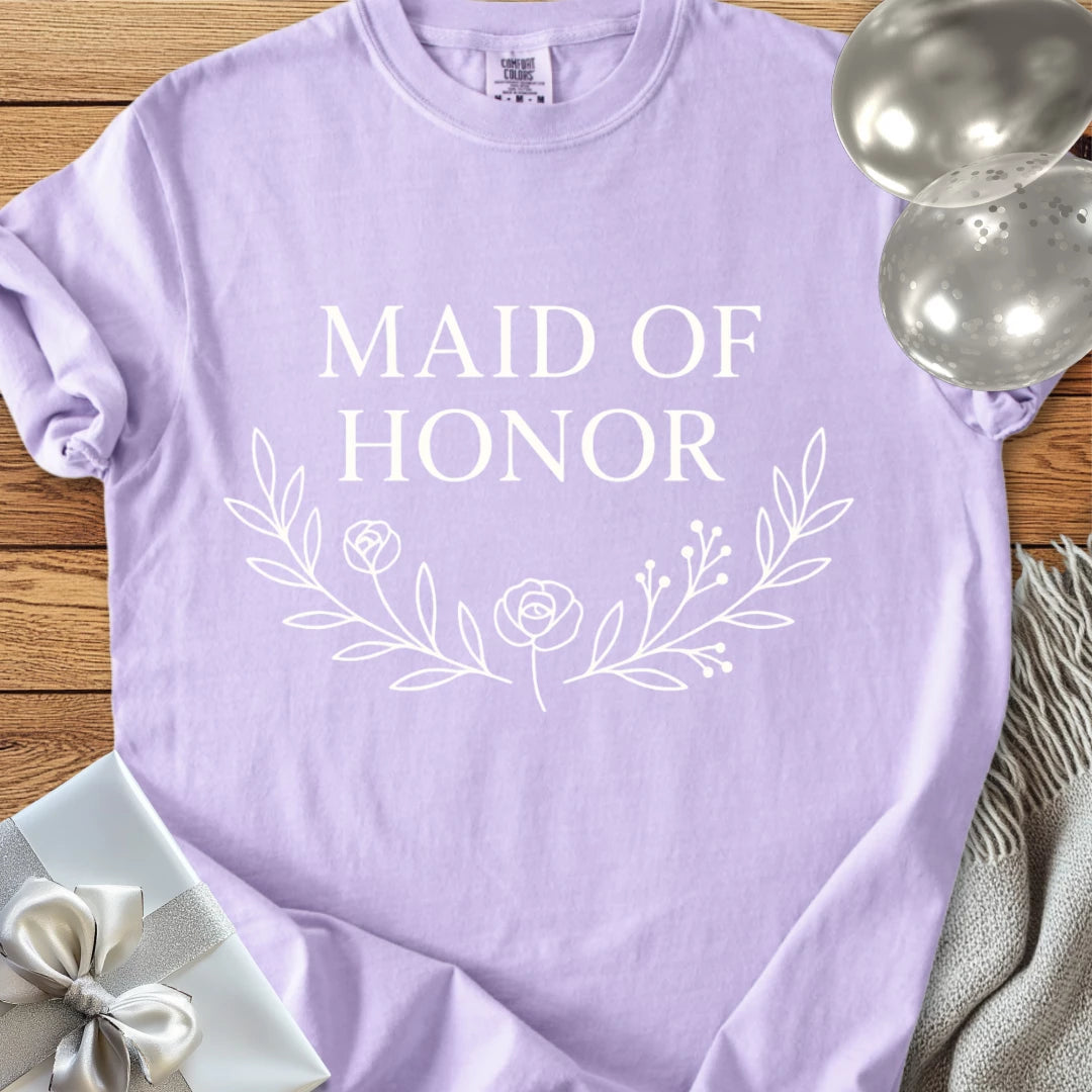 Maid of Honor - Premium Bloom Bridal Party T-Shirt