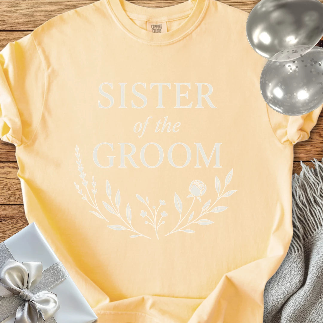 Sister of the Groom - Premium Bloom Bridal Party T-Shirt