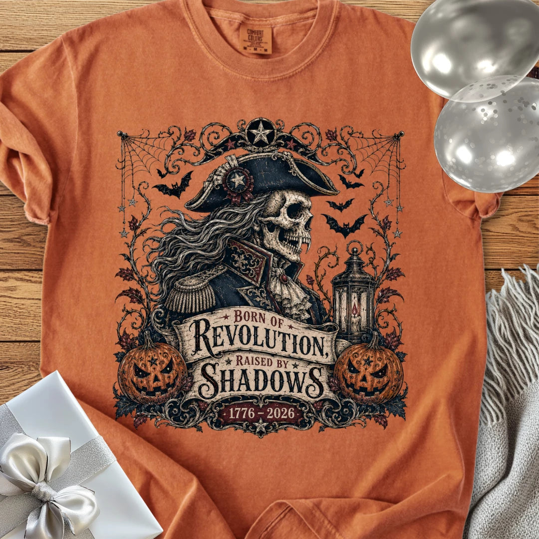 Born of Revolution, Raised by Shadows - Premium Halloween America 250 T-Shirt