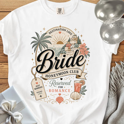 Bride Honeymoon Club, Reserved for Romance - Premium Honeymoon T-Shirt