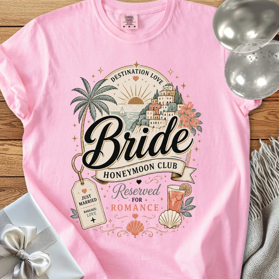 Bride Honeymoon Club, Reserved for Romance - Premium Honeymoon T-Shirt