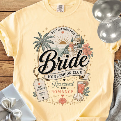 Bride Honeymoon Club, Reserved for Romance - Premium Honeymoon T-Shirt