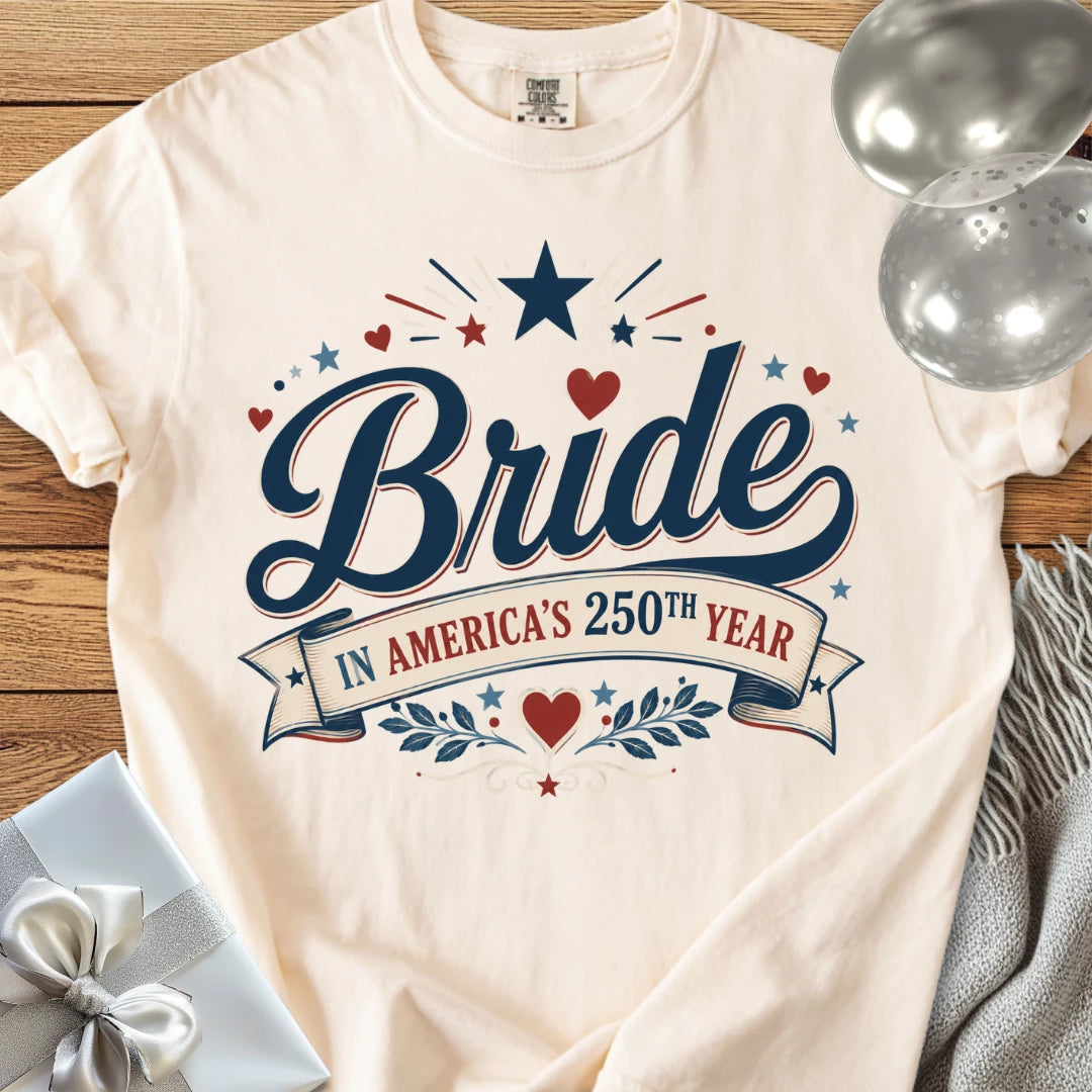 Bride in America’s 250th Year - Premium America 250 Wedding T-Shirt