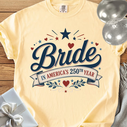 Bride in America’s 250th Year - Premium America 250 Wedding T-Shirt