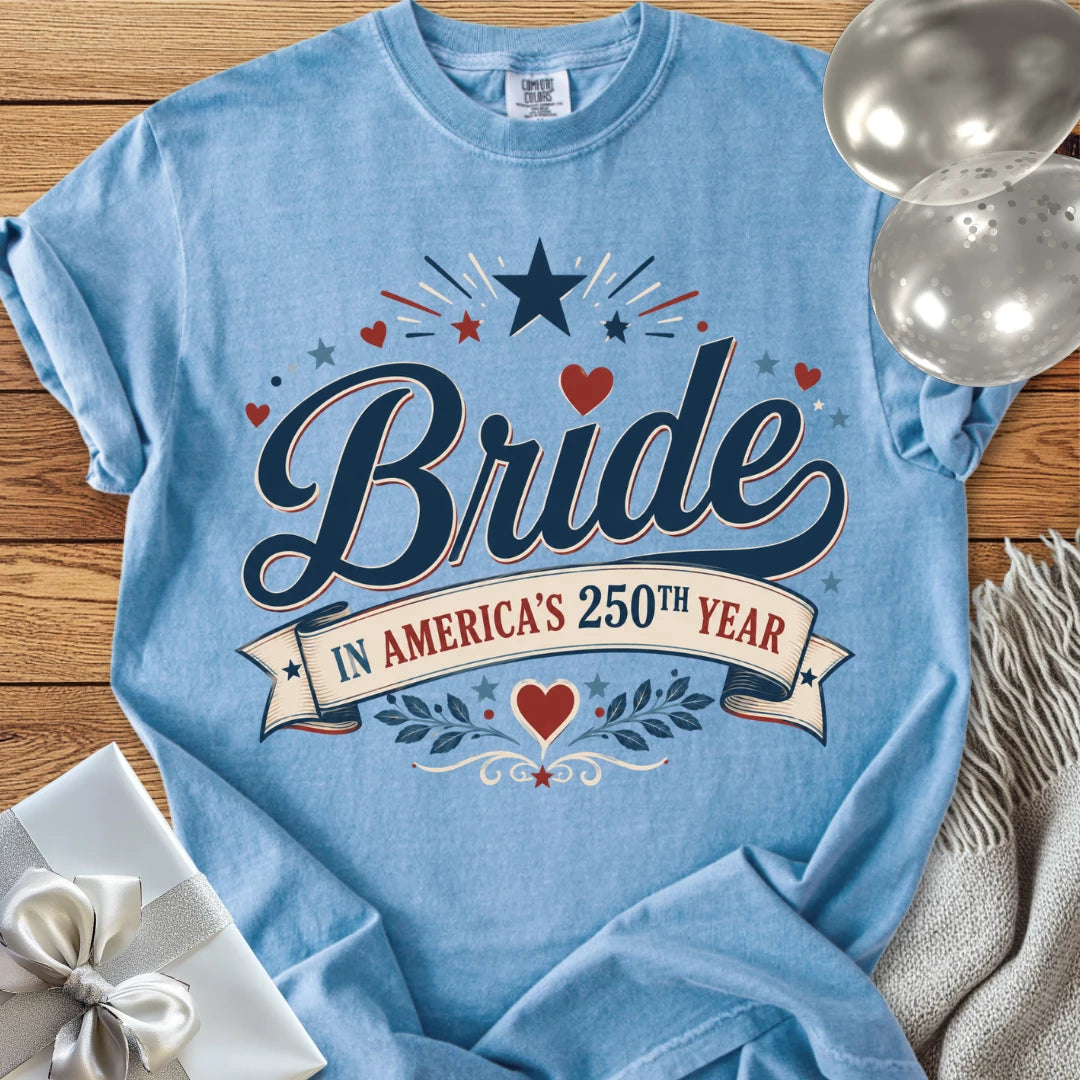 Bride in America’s 250th Year - Premium America 250 Wedding T-Shirt