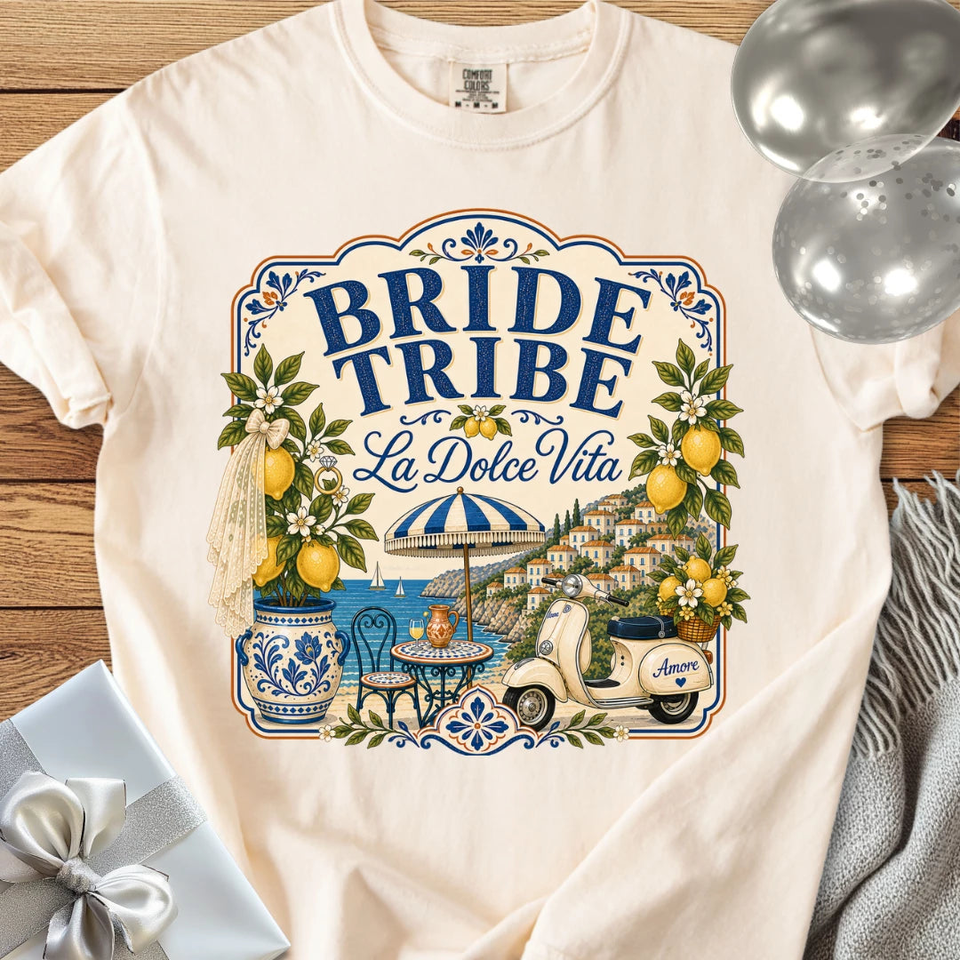 Bride Tribe, 'La Dolce Vita' - Premium Bridal Party T-Shirt