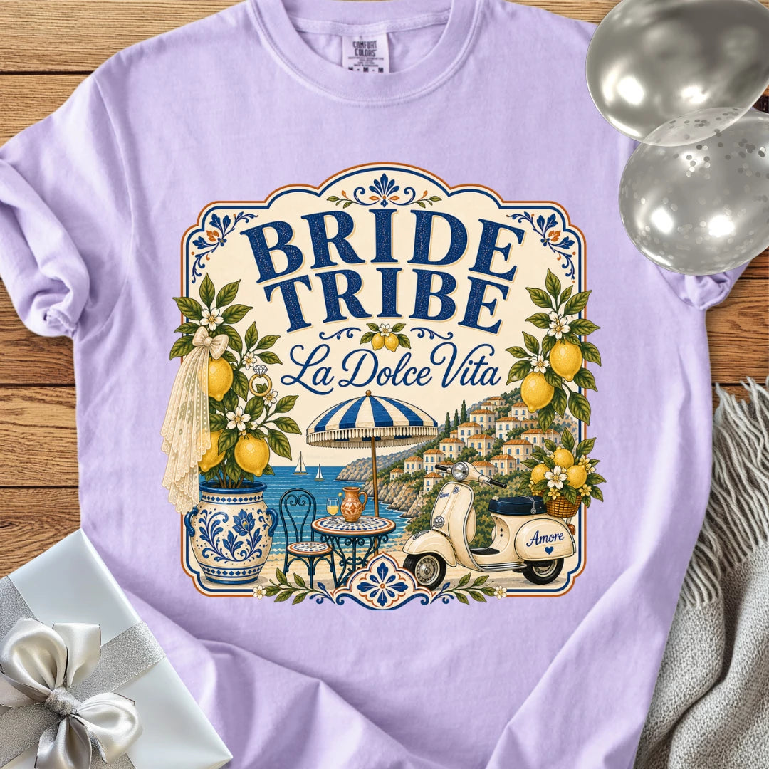 Bride Tribe, 'La Dolce Vita' - Premium Bridal Party T-Shirt