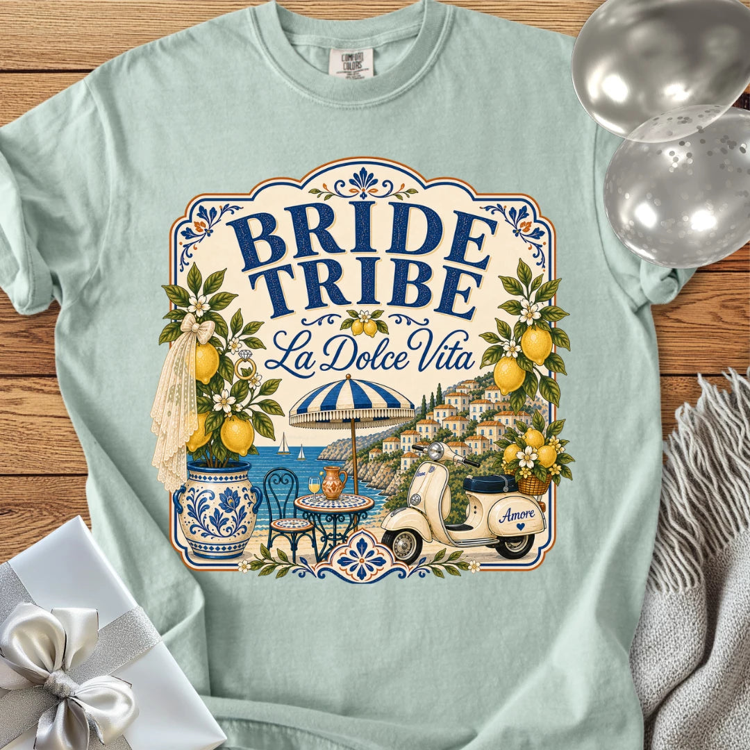 Bride Tribe, 'La Dolce Vita' - Premium Bridal Party T-Shirt