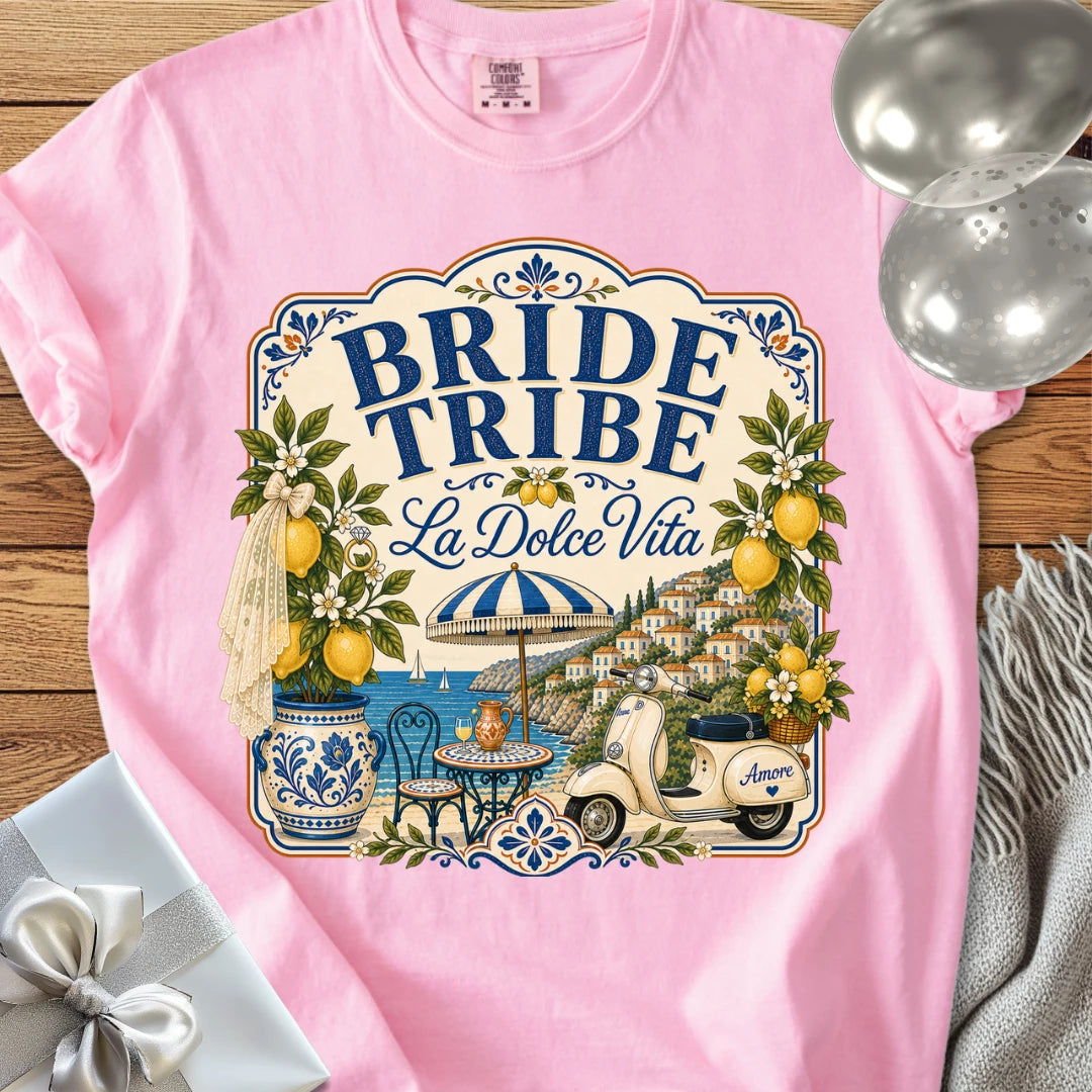 Bride Tribe, 'La Dolce Vita' - Premium Bridal Party T-Shirt