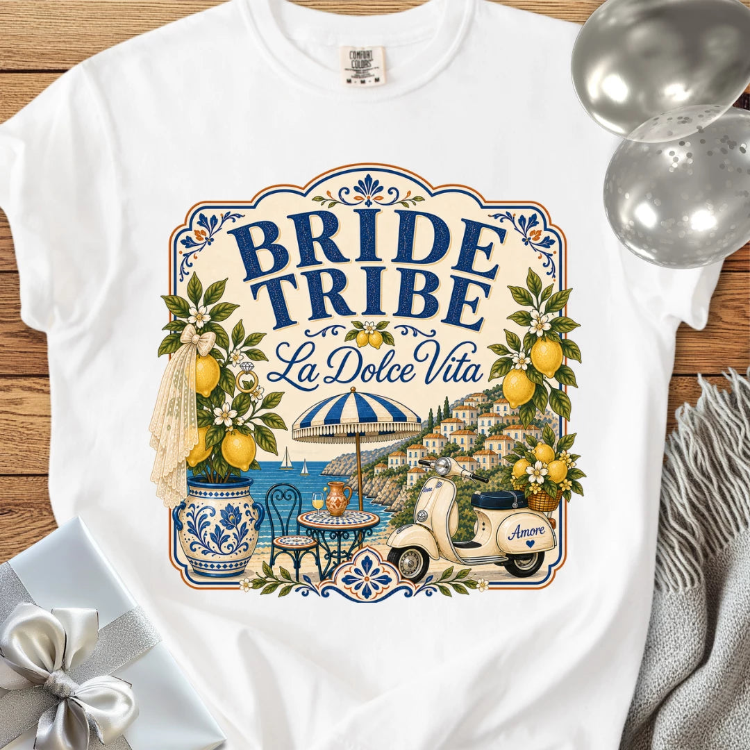 Bride Tribe, 'La Dolce Vita' - Premium Bridal Party T-Shirt