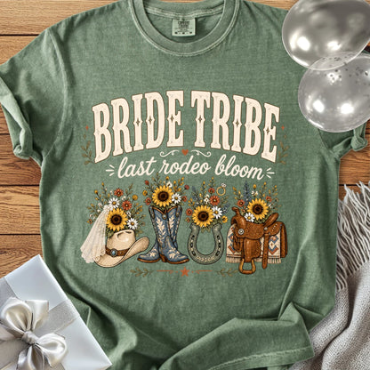 Bride Tribe, Last Rodeo Bloom - Premium Bridal Party T-Shirt