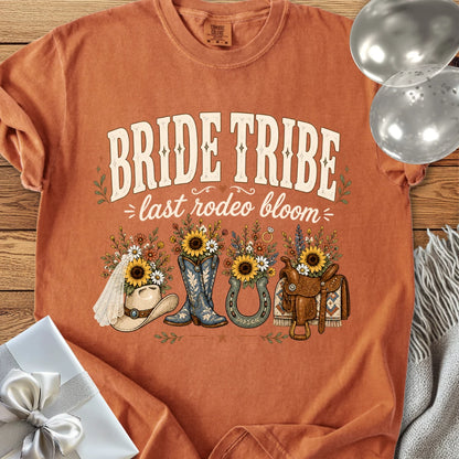 Bride Tribe, Last Rodeo Bloom - Premium Bridal Party T-Shirt