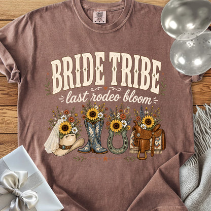 Bride Tribe, Last Rodeo Bloom - Premium Bridal Party T-Shirt