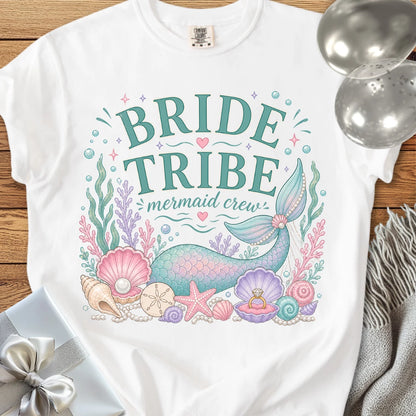 Bride Tribe, 'Mermaid Crew' - Premium Bridal Party T-Shirt