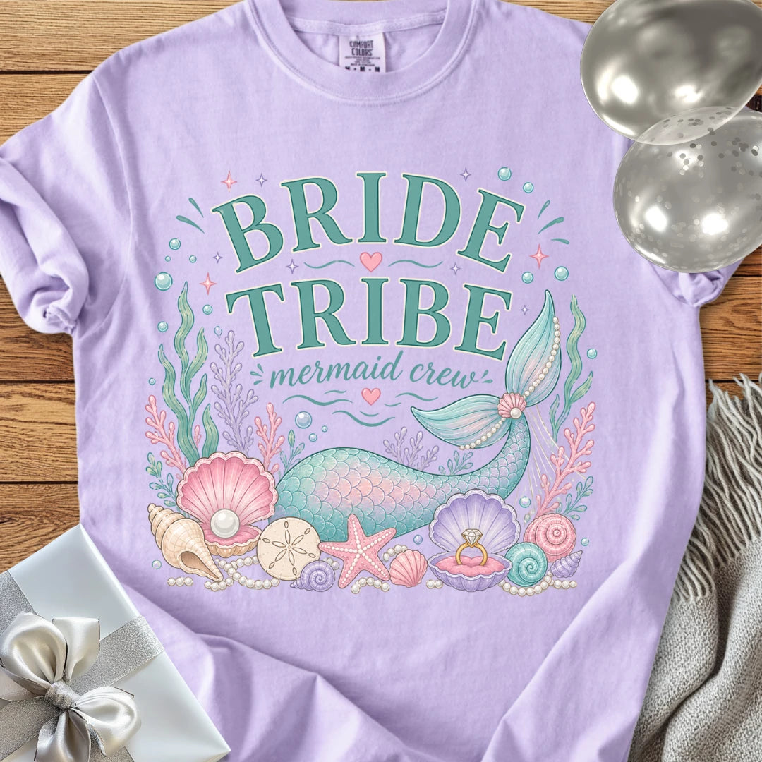 Bride Tribe, 'Mermaid Crew' - Premium Bridal Party T-Shirt