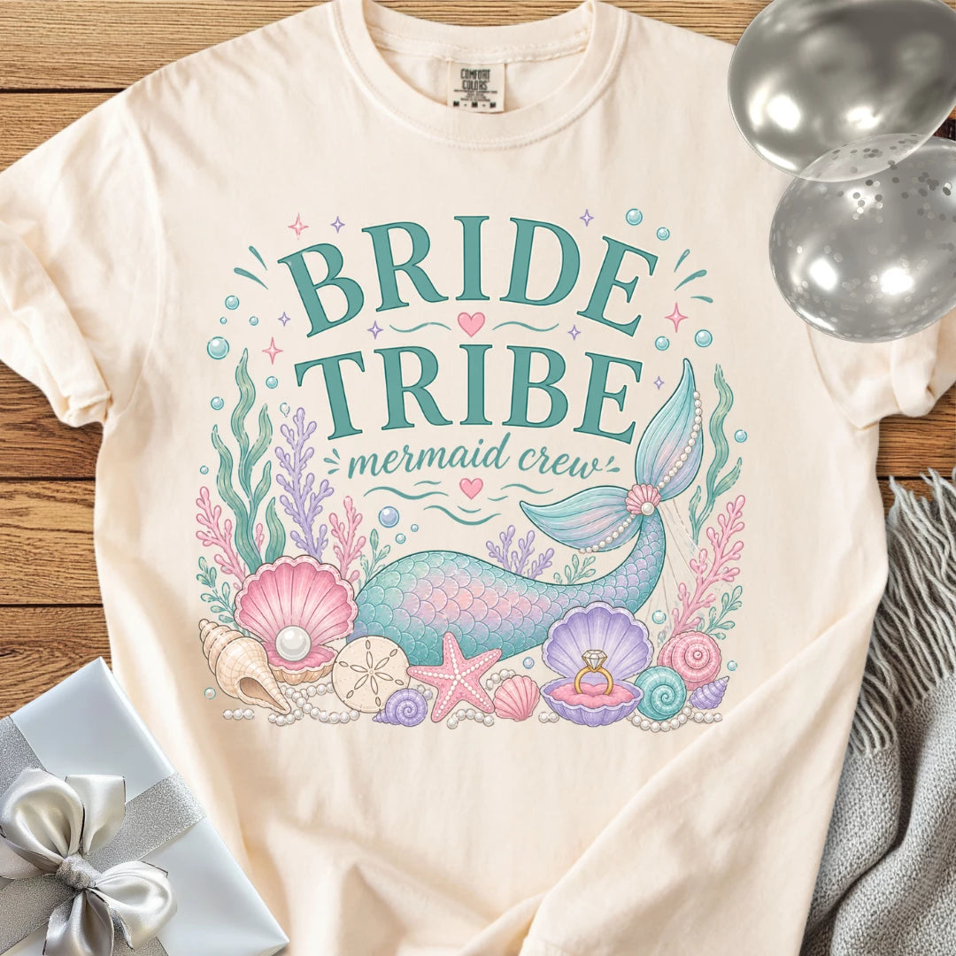 Bride Tribe, 'Mermaid Crew' - Premium Bridal Party T-Shirt