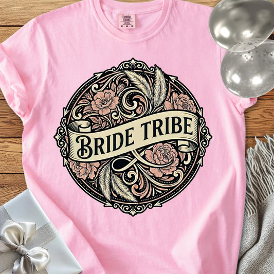 Bride Tribe - Premium Ornate Peony Wedding T-Shirt