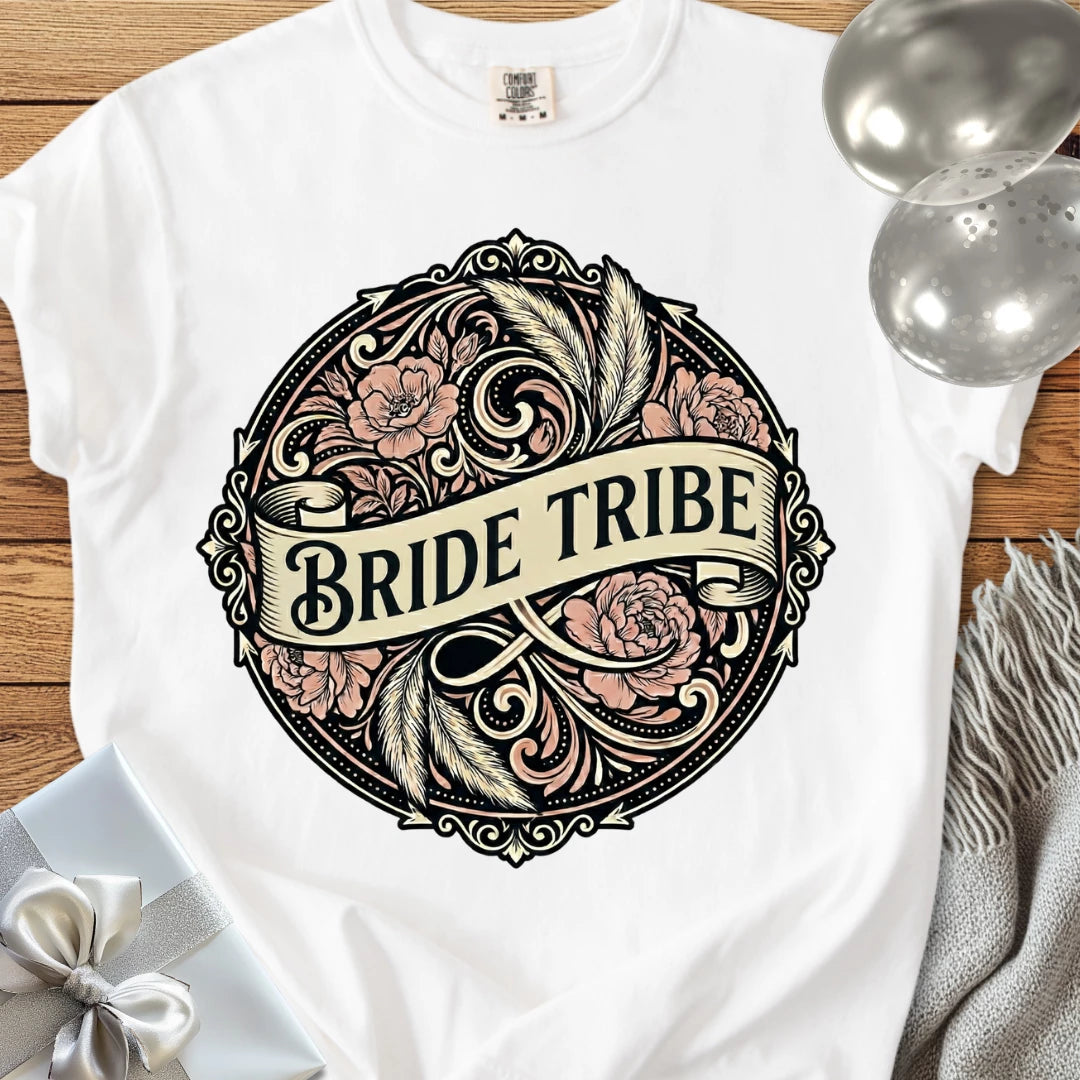 Bride Tribe - Premium Ornate Peony Wedding T-Shirt