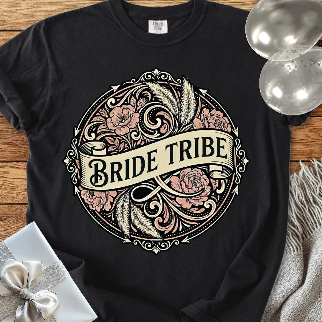 Bride Tribe - Premium Ornate Peony Wedding T-Shirt