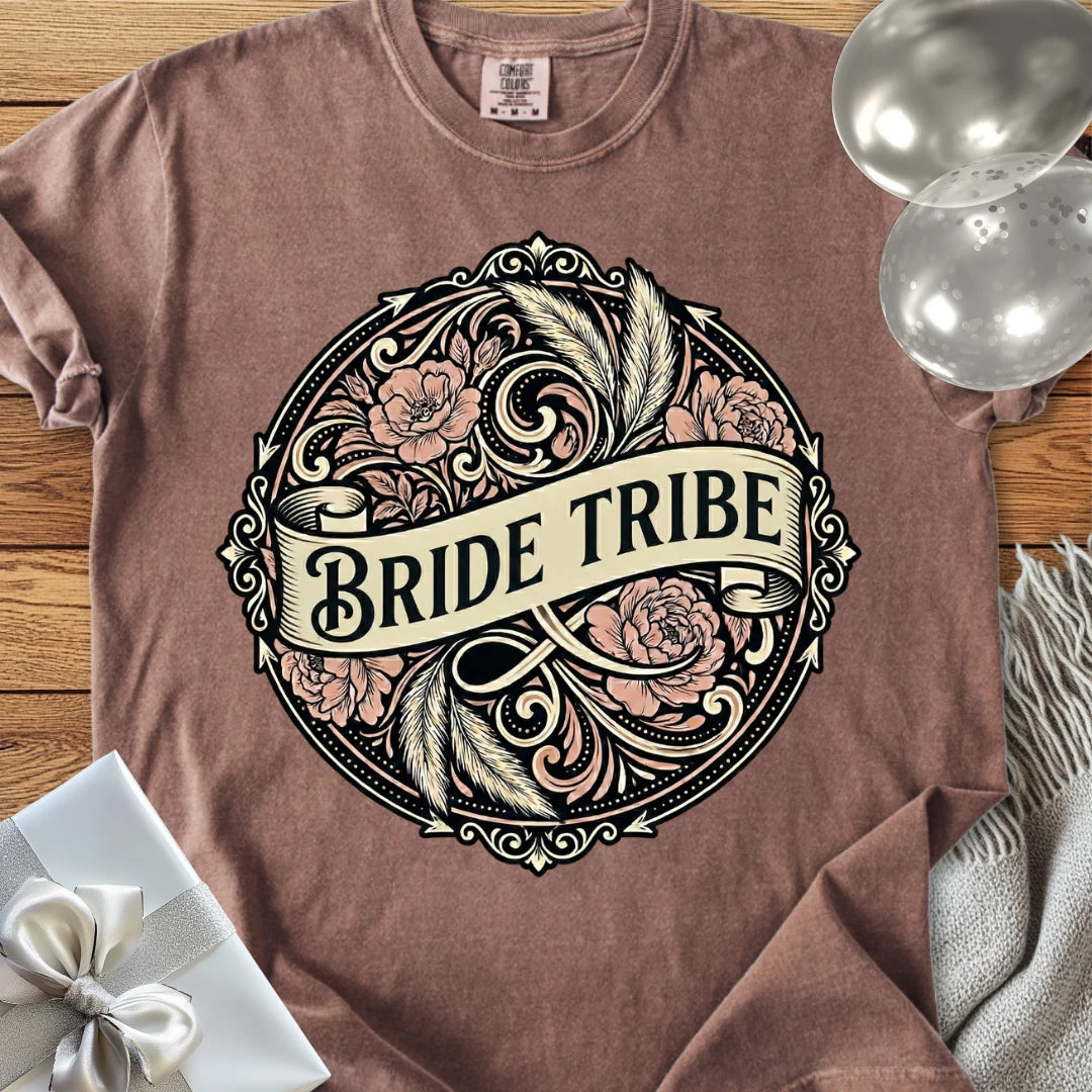 Bride Tribe - Premium Ornate Peony Wedding T-Shirt