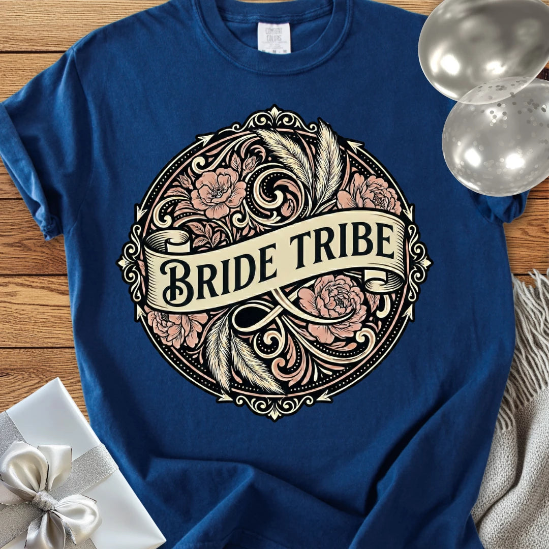 Bride Tribe - Premium Ornate Peony Wedding T-Shirt