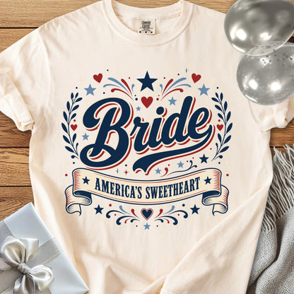 Bride - America's Sweetheart - Premium Wedding T-Shirt