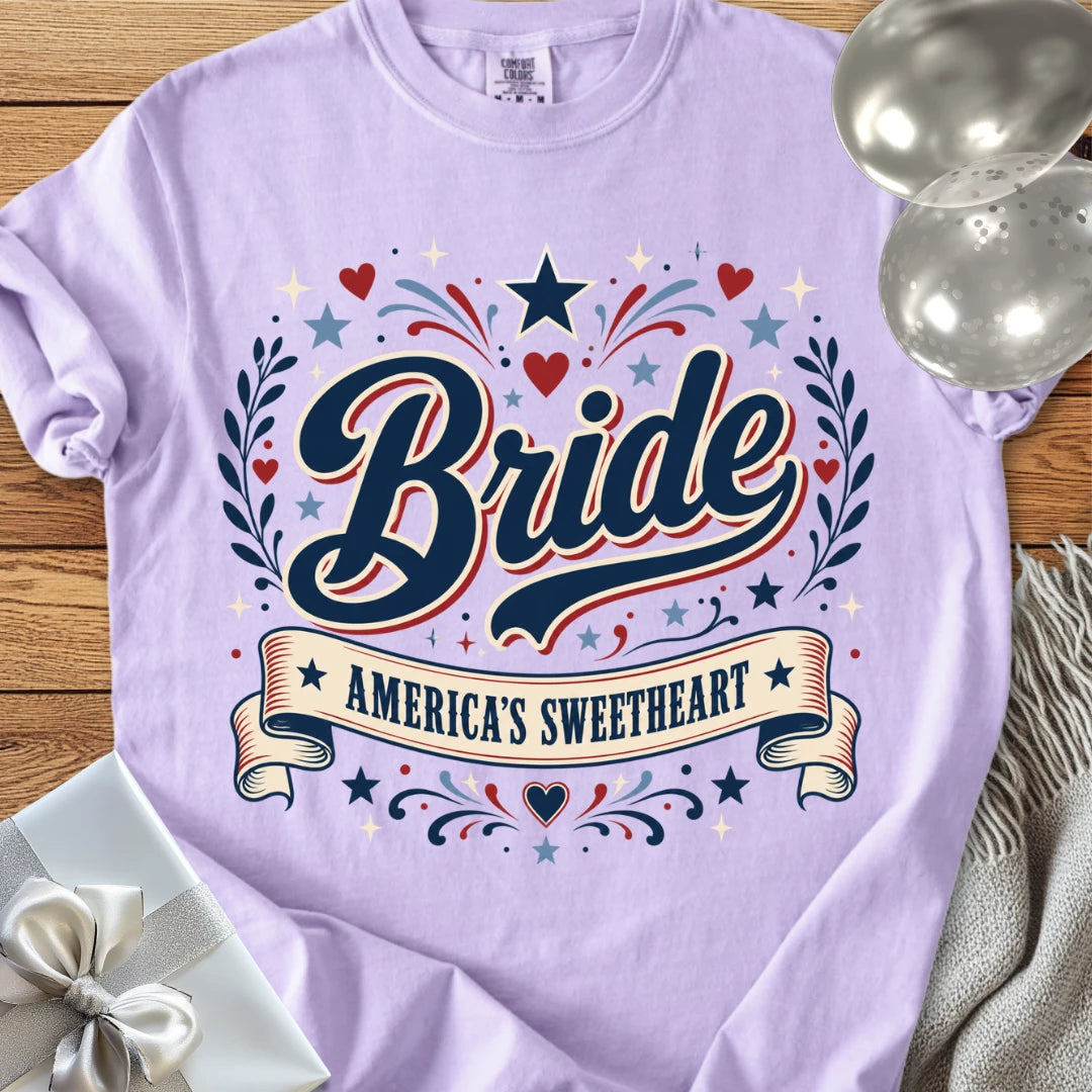 Bride - America's Sweetheart - Premium Wedding T-Shirt