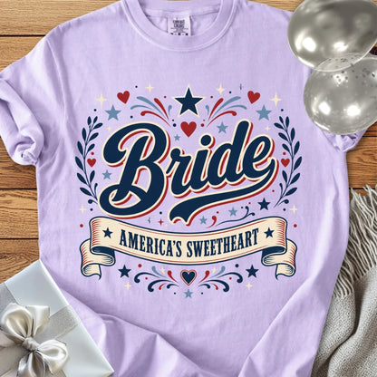 Bride - America's Sweetheart - Premium Wedding T-Shirt