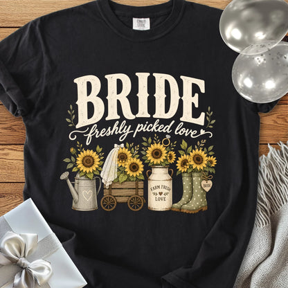 Bride, Freshly Picked Love - Premium Wedding T-Shirt