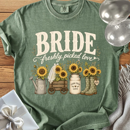 Bride, Freshly Picked Love - Premium Wedding T-Shirt
