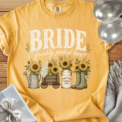 Bride, Freshly Picked Love - Premium Wedding T-Shirt