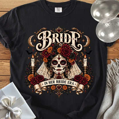 Bride, In Her Bride Era - Premium Halloween Wedding T-Shirt