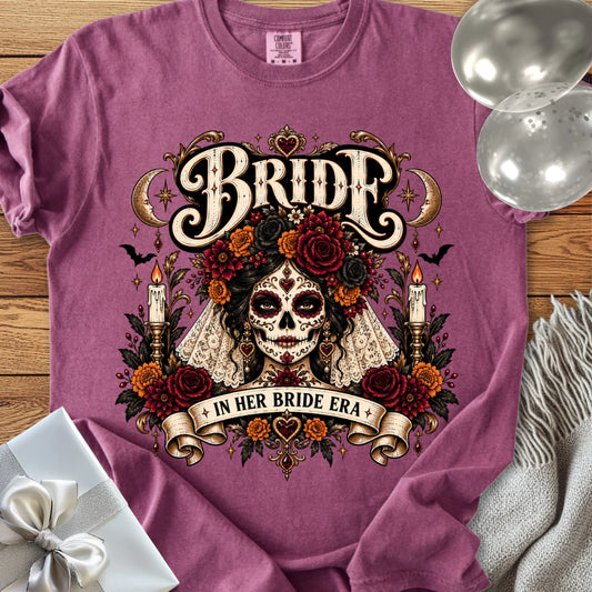 Bride, In Her Bride Era - Premium Halloween Wedding T-Shirt