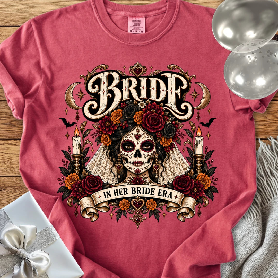 Bride, In Her Bride Era - Premium Halloween Wedding T-Shirt