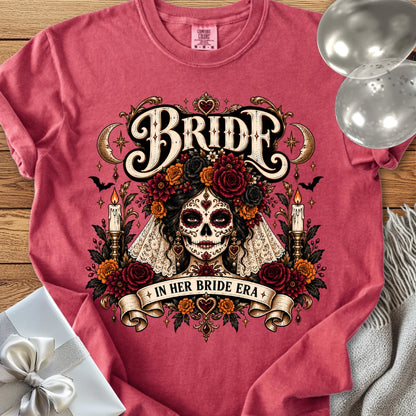 Bride, In Her Bride Era - Premium Halloween Wedding T-Shirt